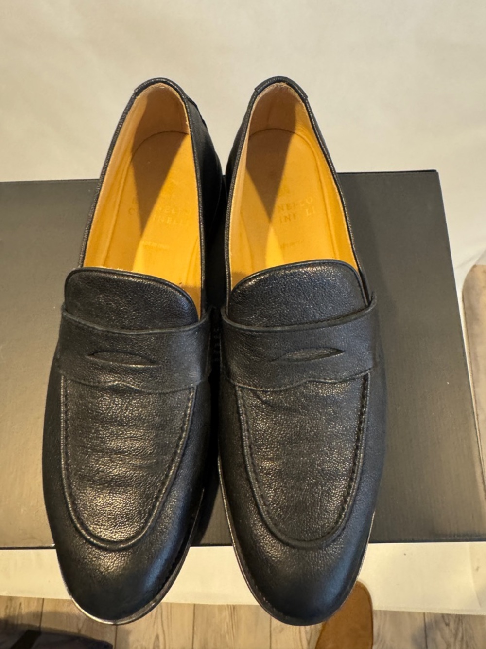 Brunello Cucinelli Black Leather Penny Loafers - Picture 5 of 16